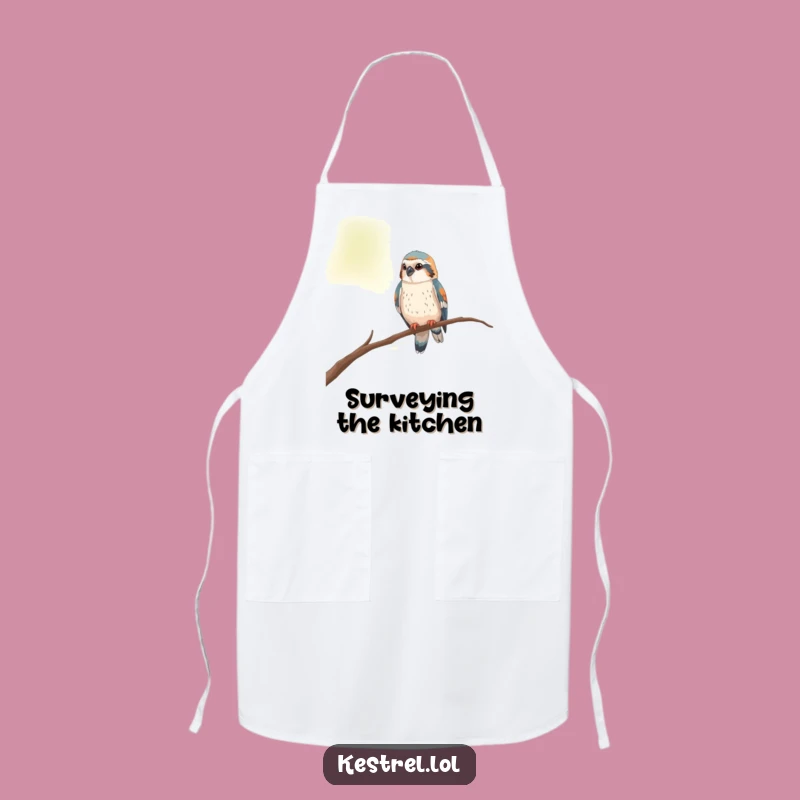 Funny Curious Kestrel Apron - Observing The Kitchen