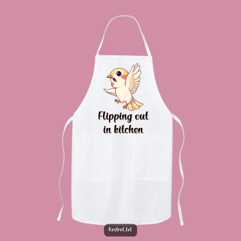 Funny Kestrel Loop Apron - Chef's Playful Bird Kitchen Gift