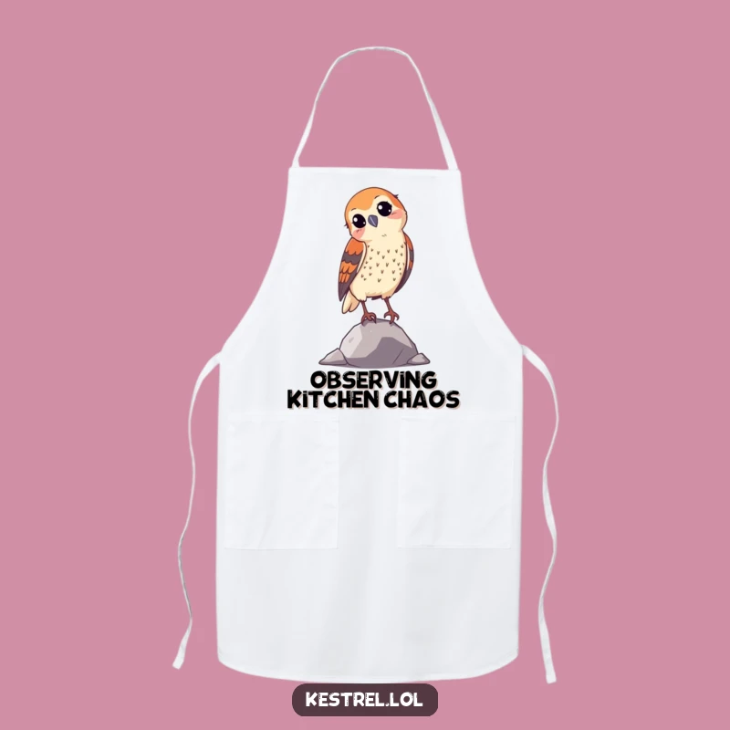 Funny Curious Kestrel Apron: Chef Bird Watching Kitchen Gift