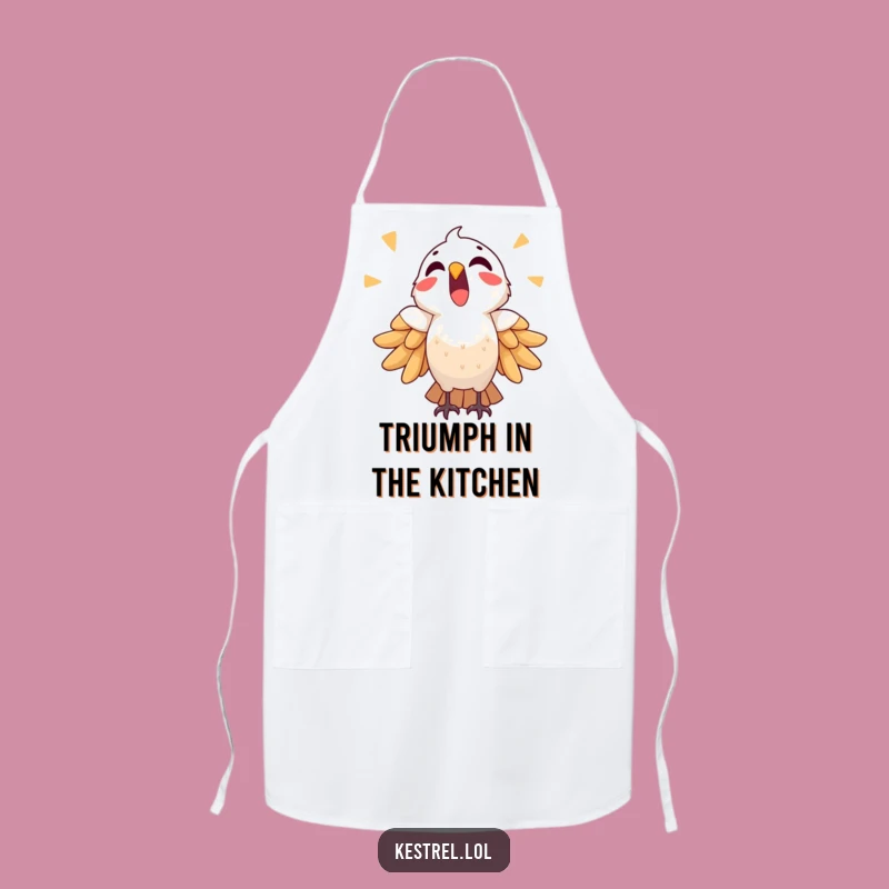 Funny Triumphant Kestrel Apron: Chef Victory Bird Kitchen Gift