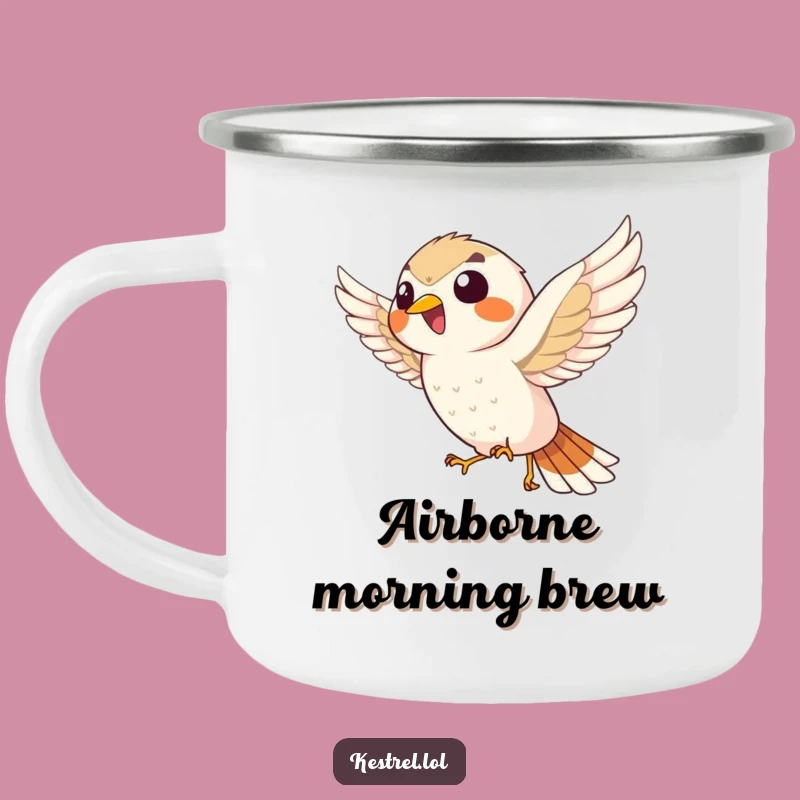 Funny Giggling Kestrel Camping Mug: Outdoor Enthusiast's Delight