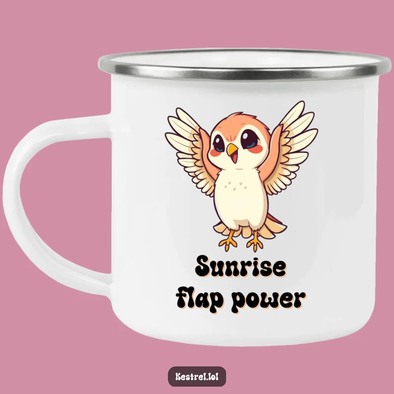 Funny Kestrel Camping Mug: Rugged Bird Humor for Outdoor Adventures, Best Funny Gift