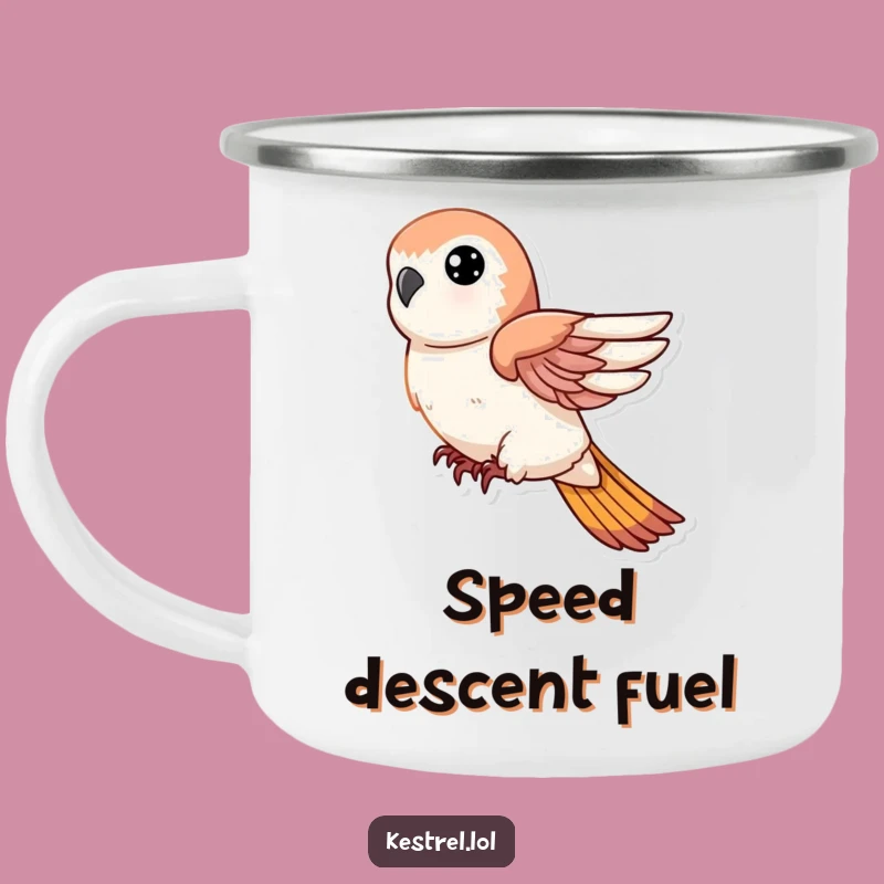 Funny Kestrel Dive Camping Mug: Adventure with Swift Action!