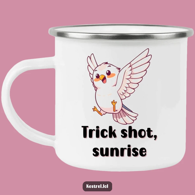 Funny Kestrel Trick Camping Mug - Outdoor Acrobat Bird Gift