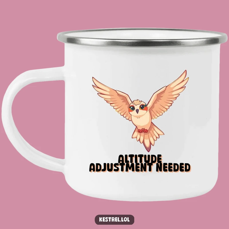 Funny Soaring Kestrel Camping Mug: Effortless Gliding Adventures