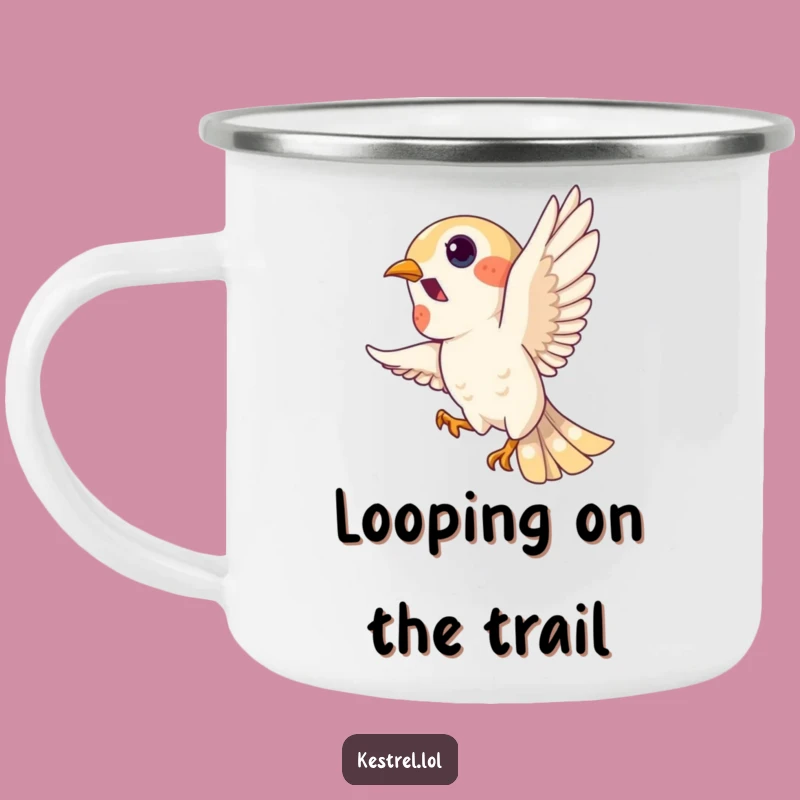 Funny Kestrel Loop Camping Mug - Outdoor Fun Bird Gift