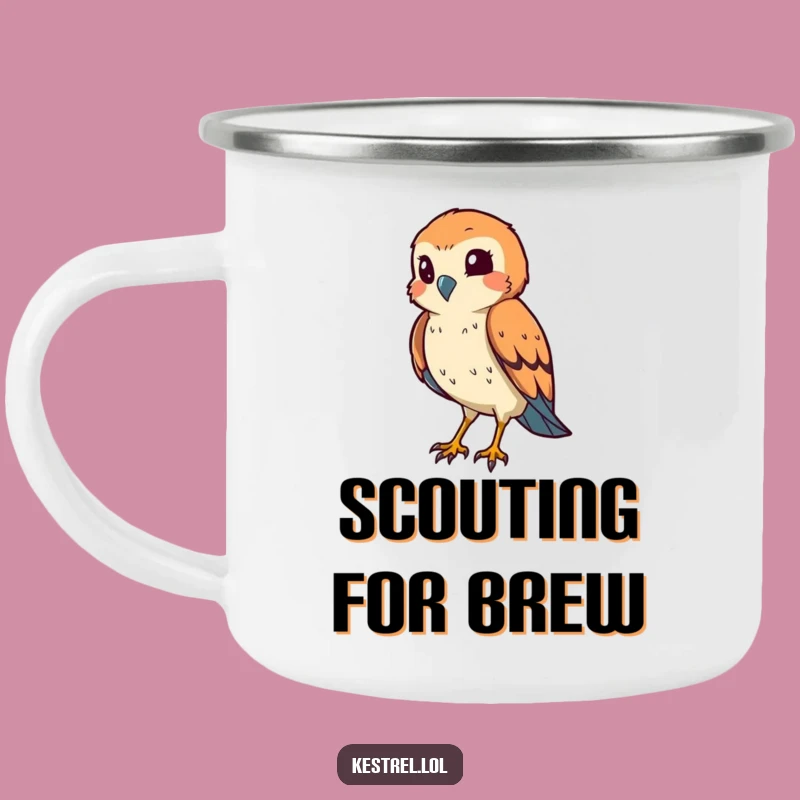 Funny Kestrel Hunter Camping Mug: Conquer Your Adventures with a Grin!