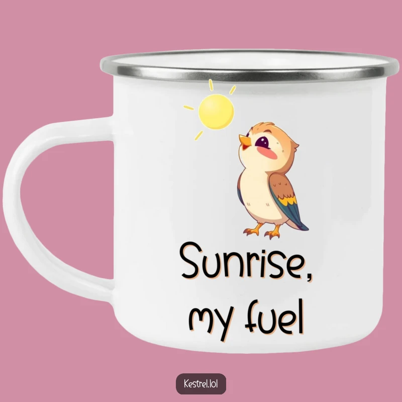 Funny Kestrel Camping Mug: Sunshine Delight for Outdoor Adventures