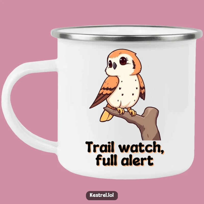 Funny Kestrel Camping Mug: Keen Observer's Outdoor Mug, Humorous Gift