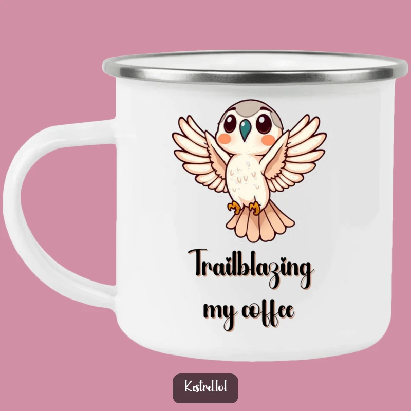 Funny Kestrel Flight Camping Mug: Adventure Fuel with Humor