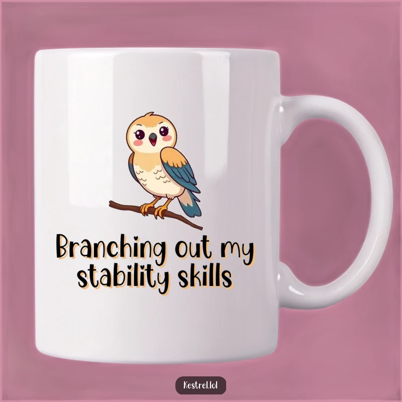 Funny Kestrel Balancing Act Mug: A Hilarious Bird Gift for Bird Lovers