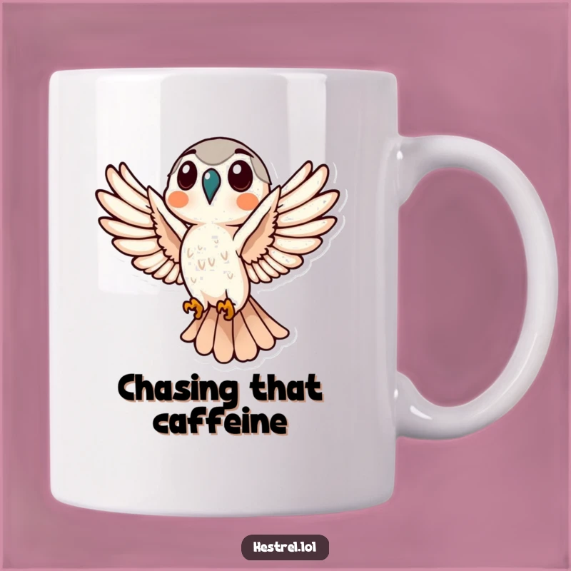 Funny Kestrel Flight Mug: Dynamic Bird Gift for Enthusiasts