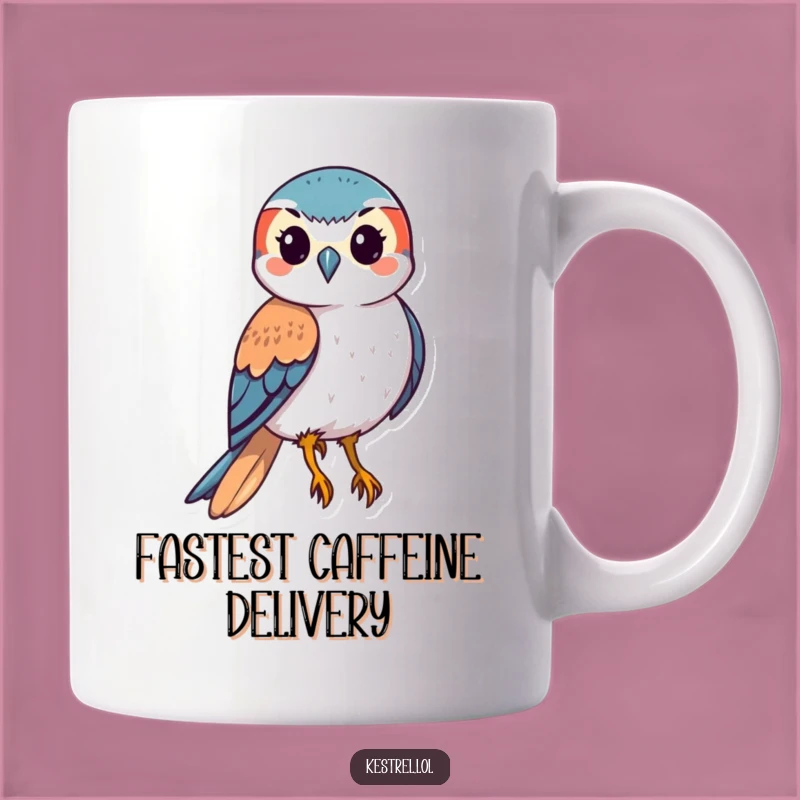 Funny Kestrel Mug: Swooping Bird Action Gift for Bird Enthusiasts, Dynamic Humor