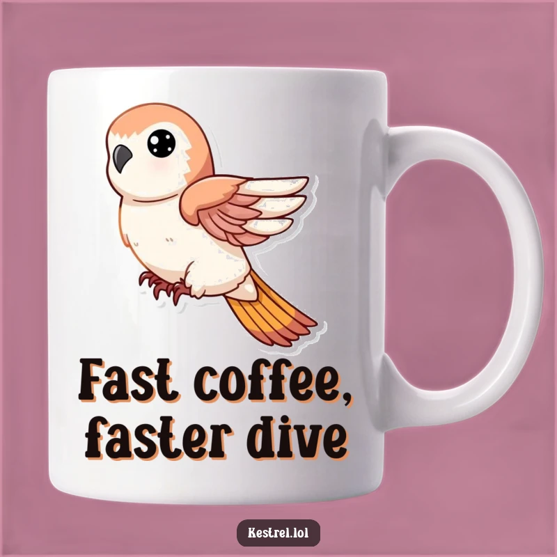 Funny Kestrel Mug: Swift Descent, Action Packed, Perfect Funny Gift!