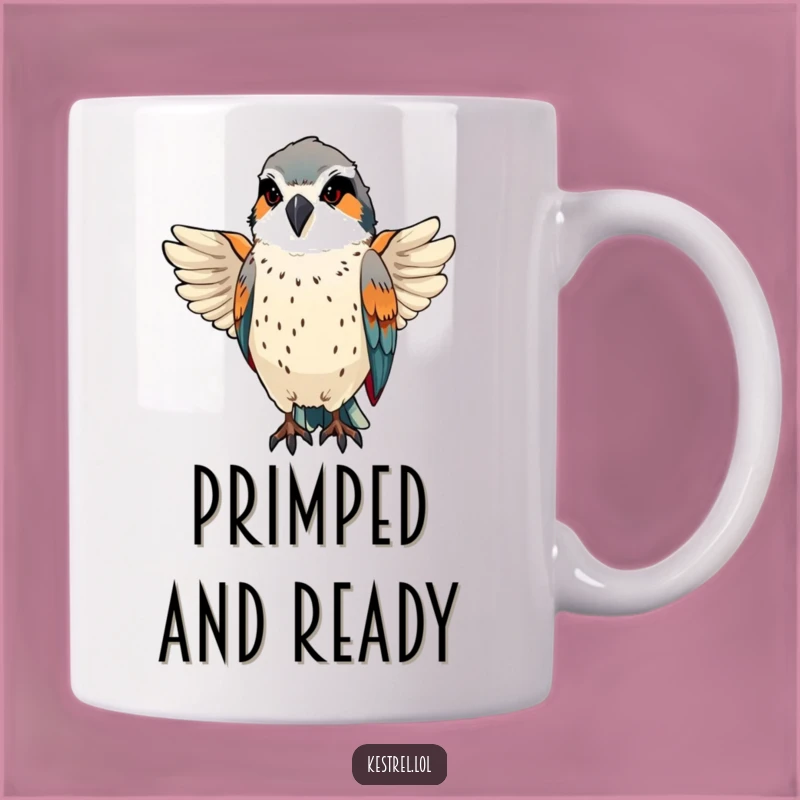 Funny Kestrel Preening Mug - Gift for the Groomed and Focused