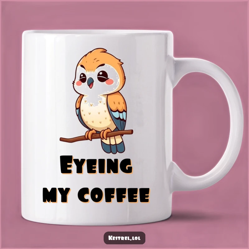 Funny Winking Kestrel Mug: Playful Scout Perfect Gift for Bird Fans