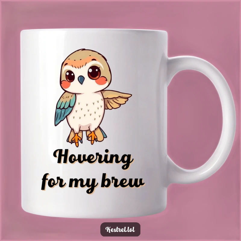 Funny Determined Kestrel Mug - Focused Hovering Gift