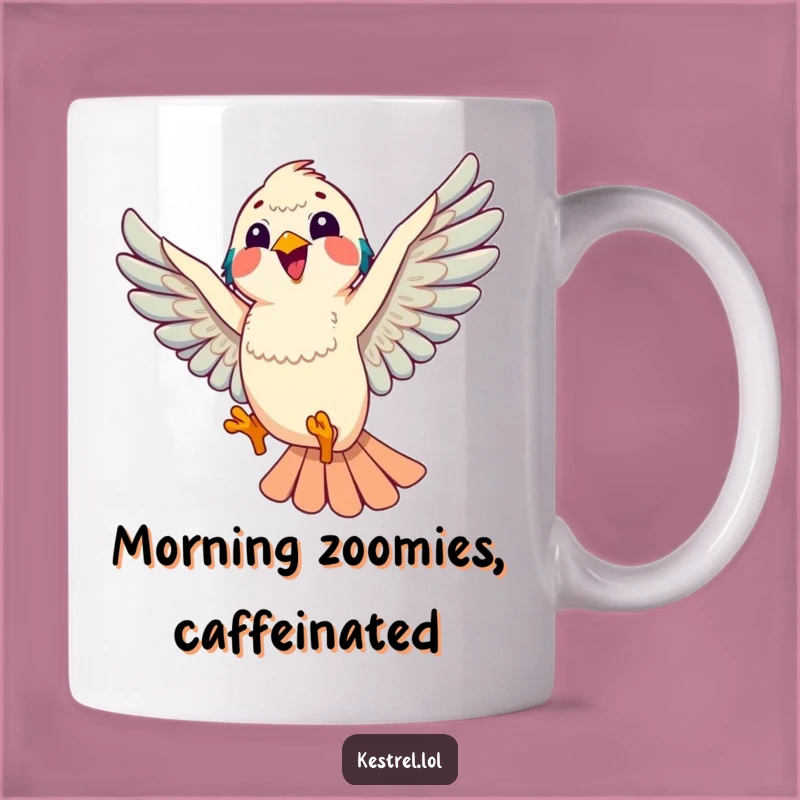 Joyful Kestrel Mug: Funny Gift for Bird Lovers & Sky Dancers