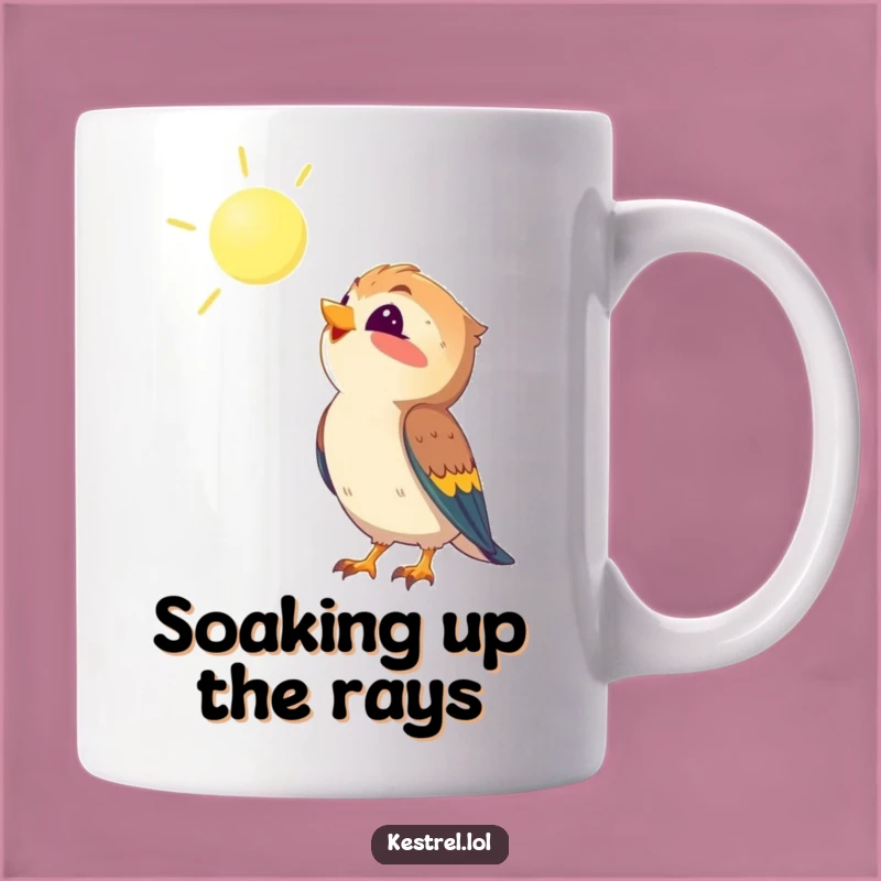 Sunny Kestrel Mug: Funny Gift for Optimists & Bird Lovers
