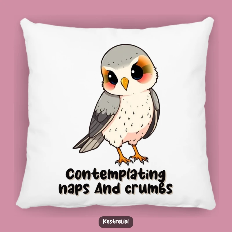 Soft Funny Kestrel Pillow: Curious Bird Comfort, Adorable Gift