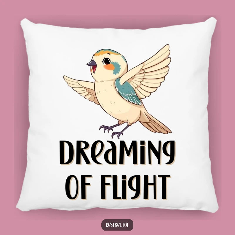 Funny Kestrel Pillow: Cuddle Up with a Happy Falcon in the Breeze