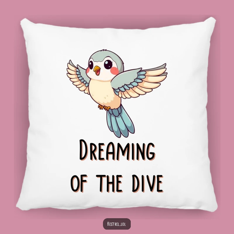 Funny Kestrel Pillow: Cuddle Up with a Jovial Falcon's Swift Descent
