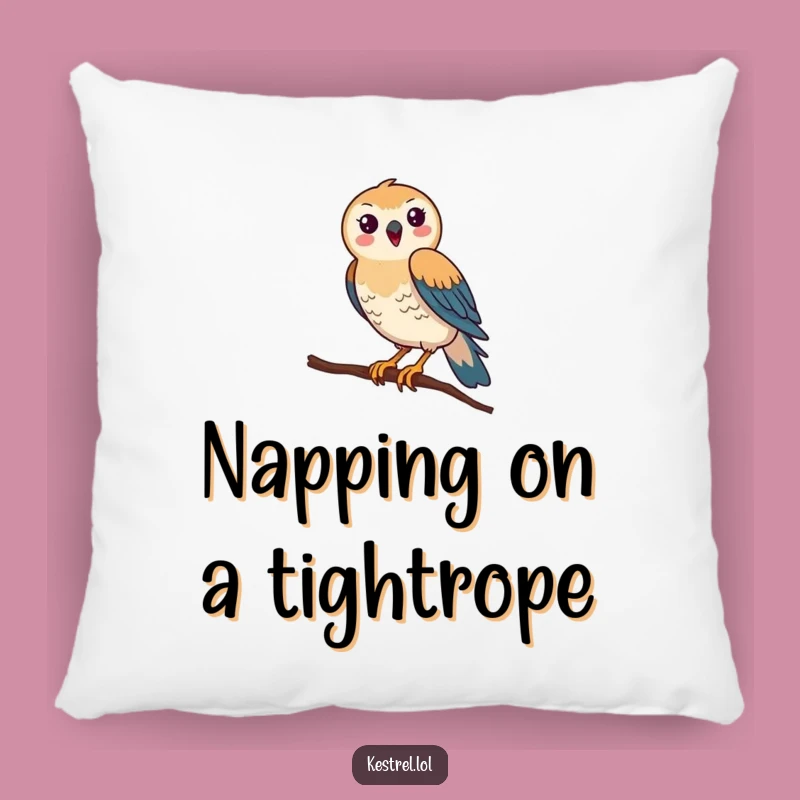 Funny Kestrel Balance Pillow: Comfy Bird Decor, Hilarious Accent Pillow Funny Gift