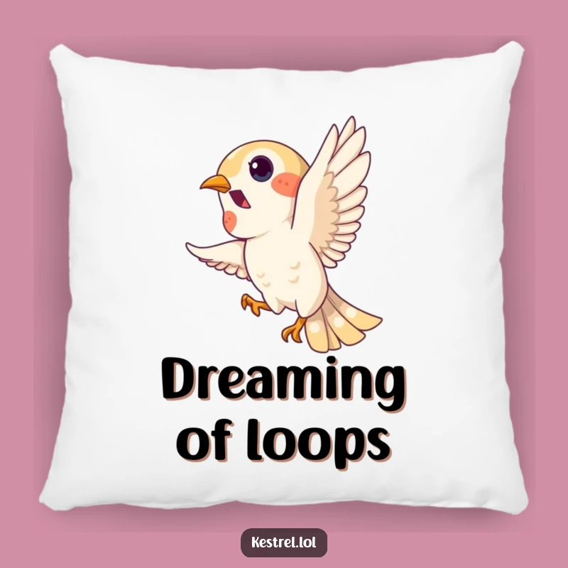 Funny Kestrel Loop Pillow - Comfy & Playful Bird Accent Gift