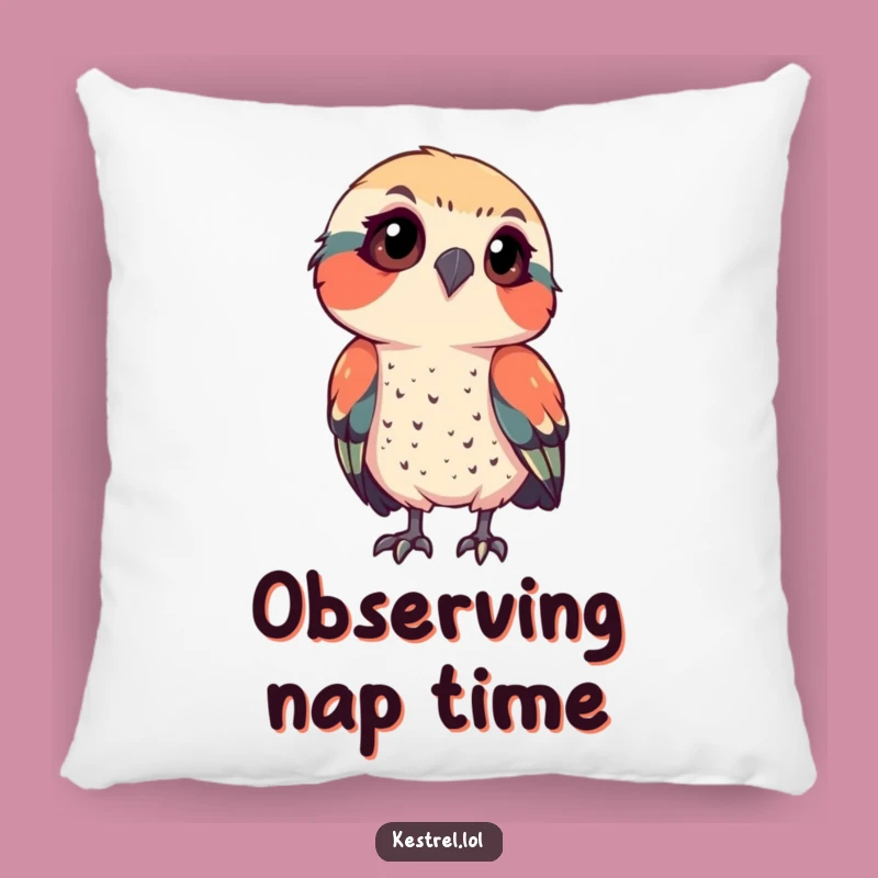 Funny Kestrel Pondering Pillow - Comfy Gift for Thoughtful Souls