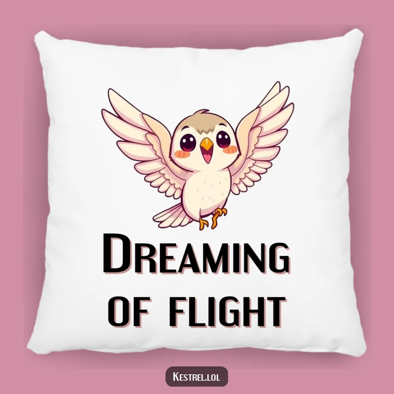 Funny Smiling Kestrel Pillow: Comfortable Eager Soaring Friend