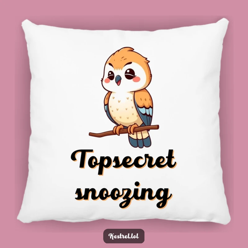 Funny Winking Kestrel Pillow: Playful Scout Comfort for Your Home