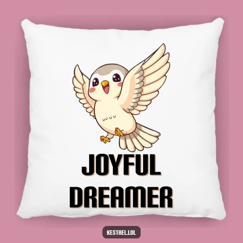 Funny Kestrel Pillow: Joyful Swoop - Cozy Playful Comfort