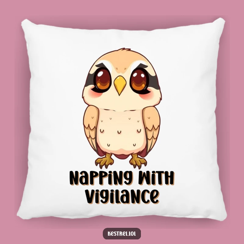 Funny Kestrel Watching Pillow - Soft Character Cushion for Keen Comfort