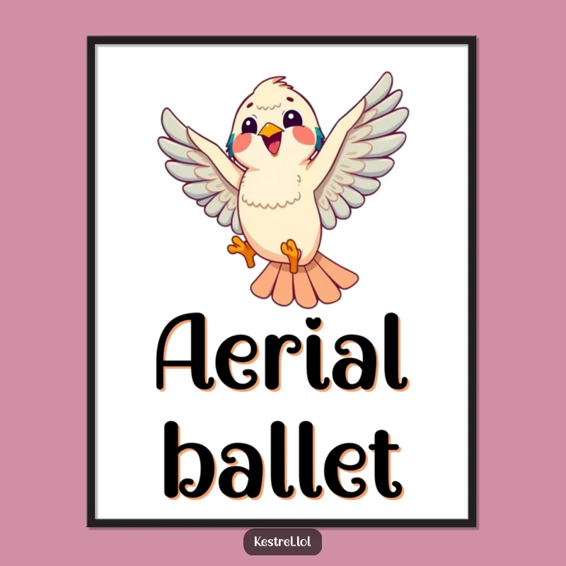 Funny Kestrel Digital Art: Joyful Loop Print for Bird Lovers