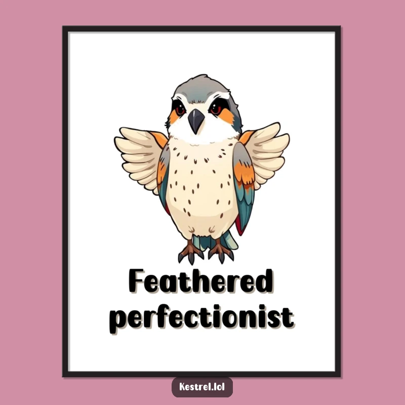 Funny Kestrel Preening Digital Art - Instant Elegant Decor