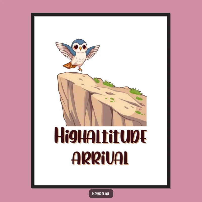 Funny Focused Kestrel Digital Art: Graceful Landing, Precision