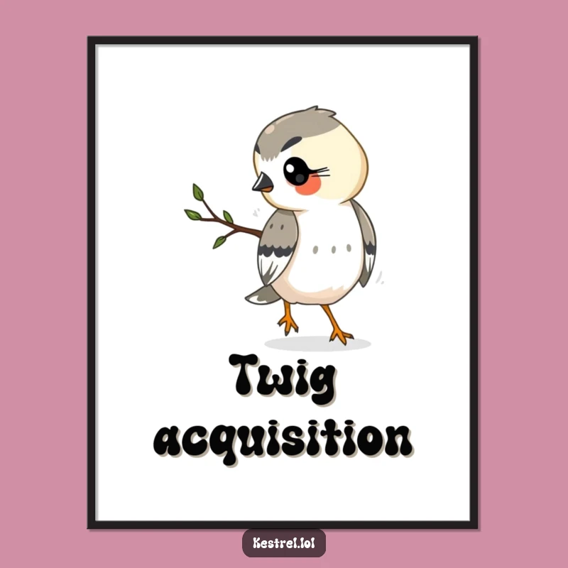 Funny Kestrel Digital Art: Busy Bird Decor - Instant Humorous Gift