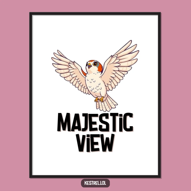 Funny Kestrel Digital Art - Majestic Bird of Prey Printable Gift