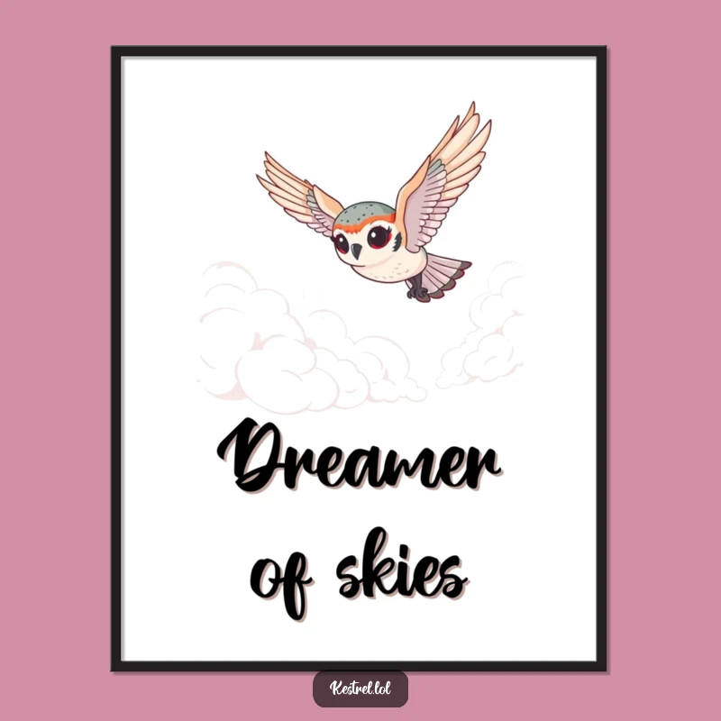 Funny Tiny Kestrel Digital Art - Goofy Bird Printable Gift