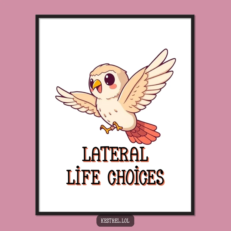 Funny Kestrel Soaring Sideways Digital Print - Instant Hilarious Bird Art Download