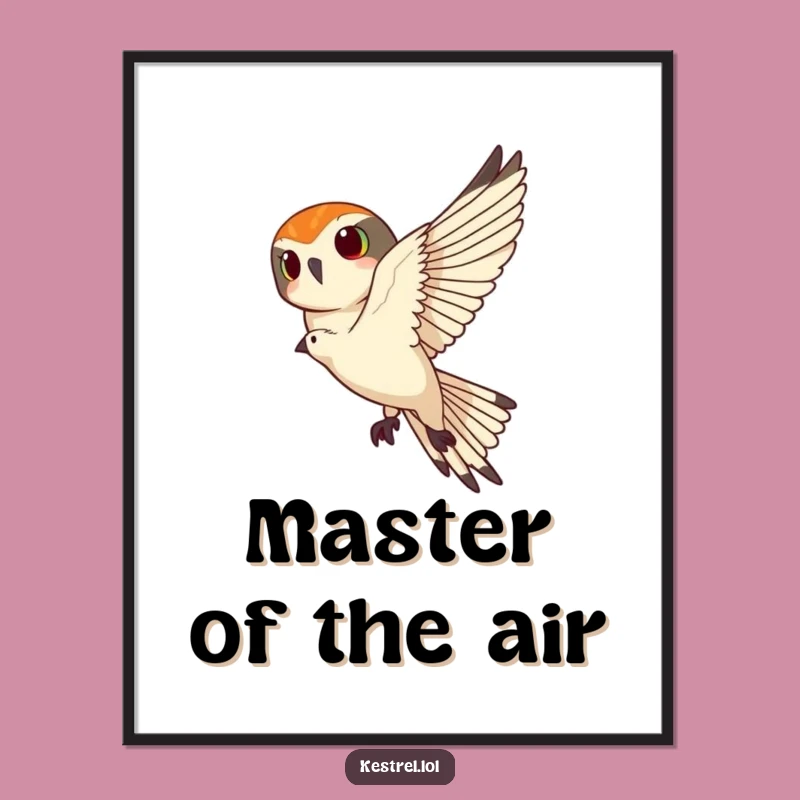 Funny Kestrel Banking Digital Art - Instant Aerial Humor for Your Walls