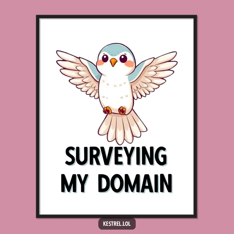 Funny Kestrel Hovering Digital Art: Instant Bird Joy, Printable Gift