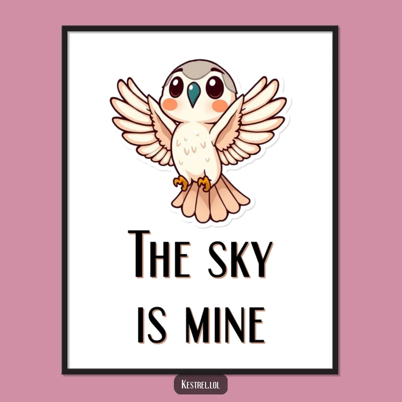 Funny Kestrel Flight Digital Art: Instant Dramatic Wall Decor