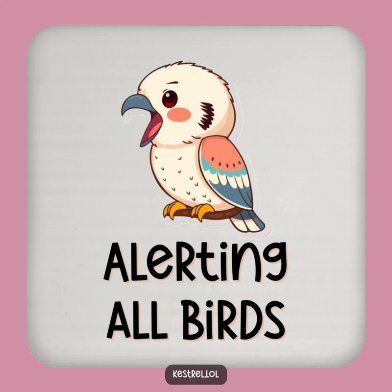 Funny Kestrel Calling Coaster Set - Protect Surfaces with Avian Wit