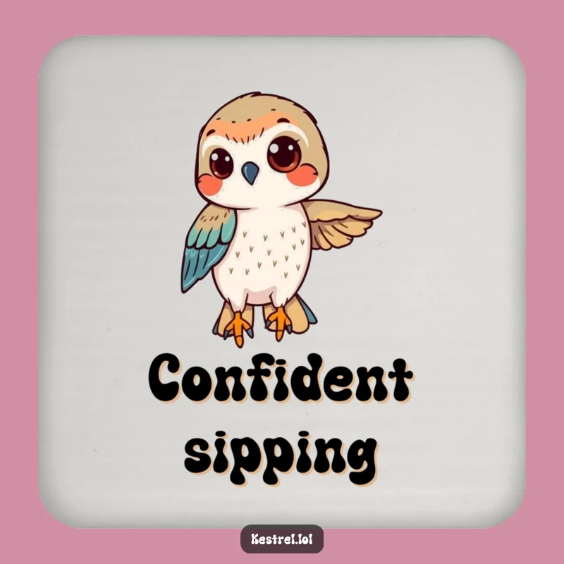 Funny Determined Kestrel Coaster - Focused Hover Protection