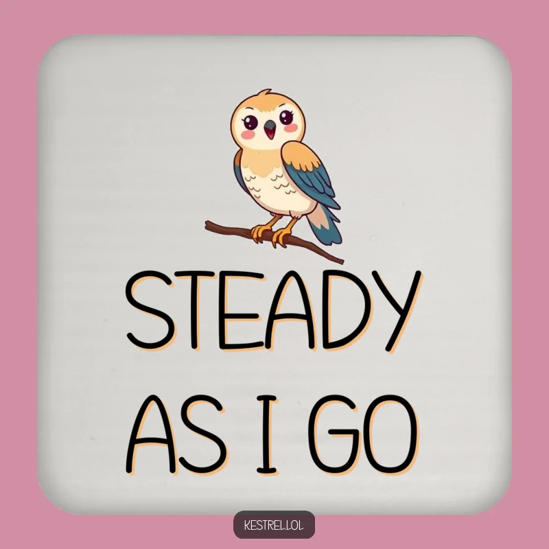 Funny Kestrel Balance Coaster: Comical Bird Drink Protector, Unique Funny Gift