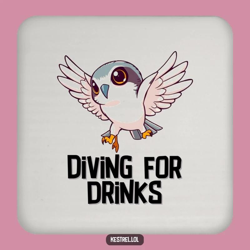 Funny Kestrel Coaster Set: Protect Surfaces with Sharp & Focused Style!