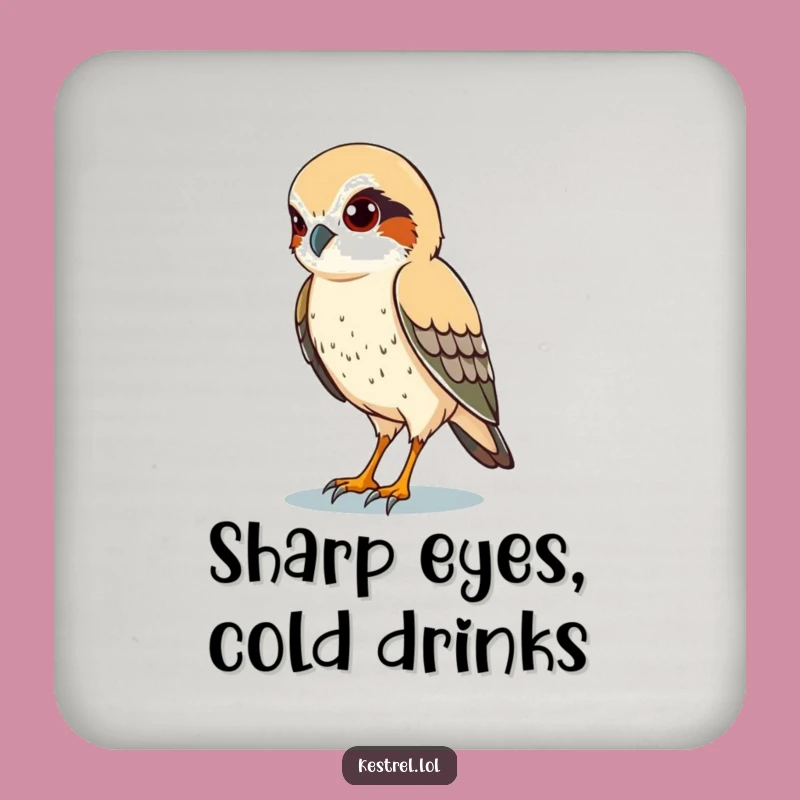 Funny Kestrel Eyes Coaster: Protect Surfaces with Sharpness!