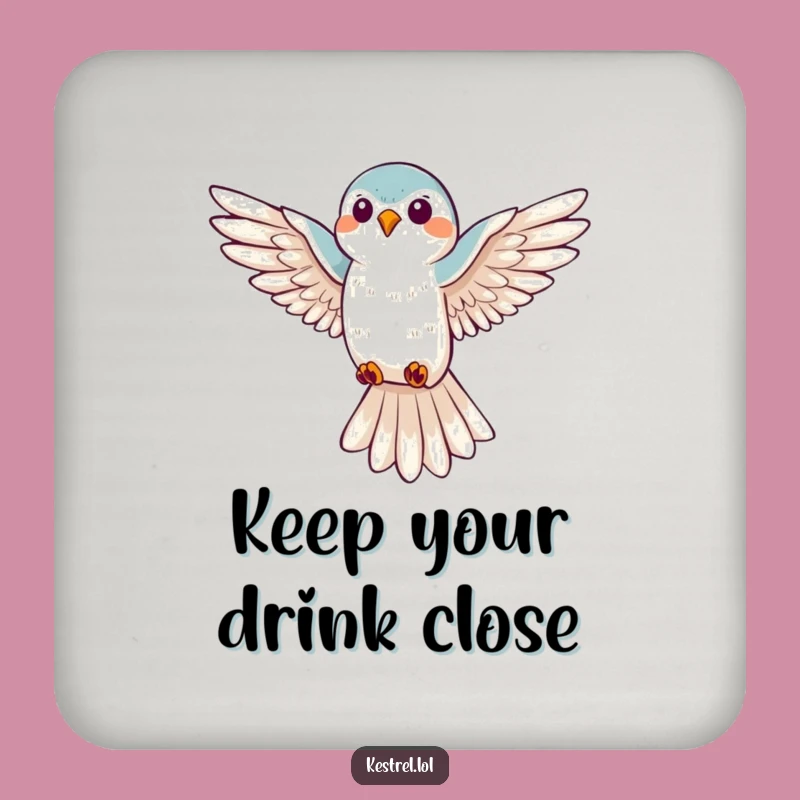 Funny Kestrel Hovering Coasters: Protect Surfaces with Bird Style, Gift Set
