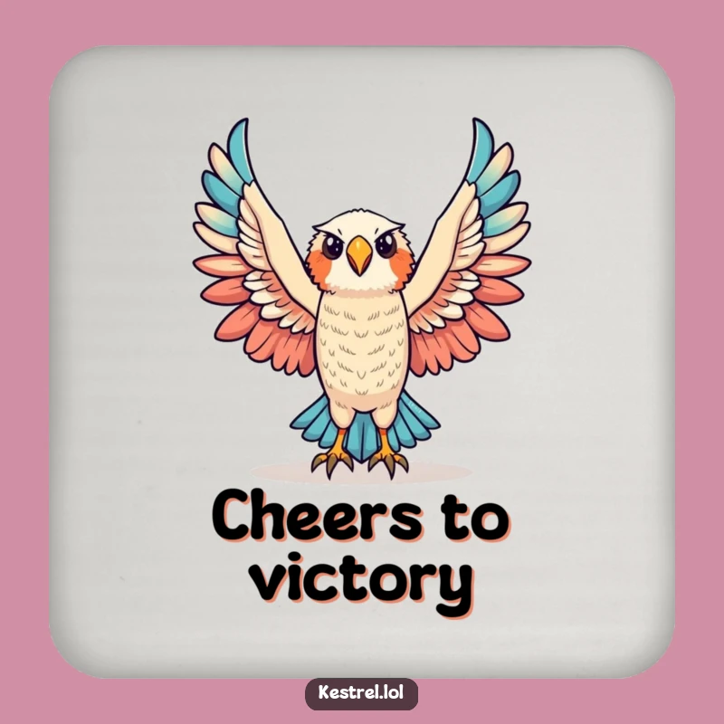 Funny Triumphant Kestrel Coaster: Victory Wings, Celebration